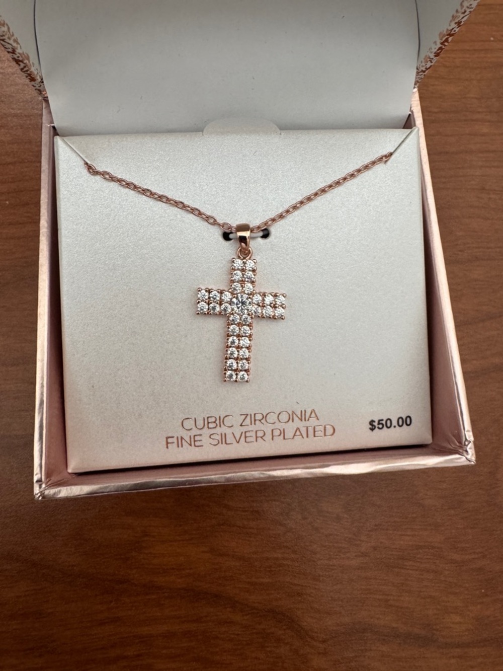Lily & Lace Cross Necklace Cubic Zirconia NWT